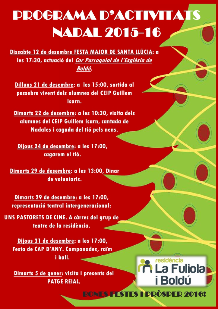 Programa d'activitats Nadal 2015-16